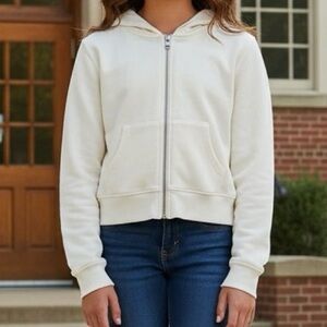 AMERICAN EAGLE Cream Zip-Up Jacket